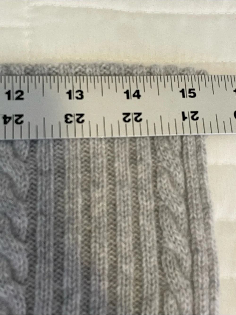 Vineyard Vines 100% Cashmere Cable Knit Scarf Grey Oversized 15 X 76 Cozy Soft